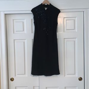 Asian flair black dress.